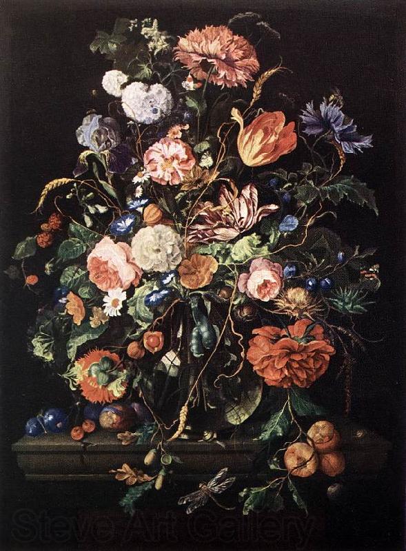 Jan Davidsz. de Heem Flowers in Glass and Fruits Norge oil painting art